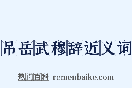 吊岳武穆辞近义词是什么意思的图片